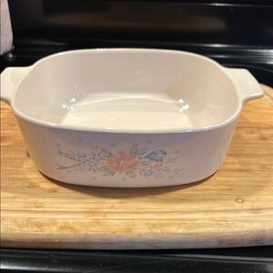 Corning Ware Symphony Casserole Dish A-2-B 2 Liter Beige No Lid Vintage